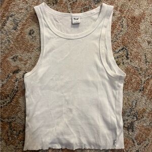Tna White Ribbed Tank Top